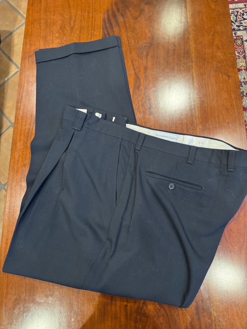 NWOT Alexander Lloyds Men's Dark Navy Pleated Dress Pants